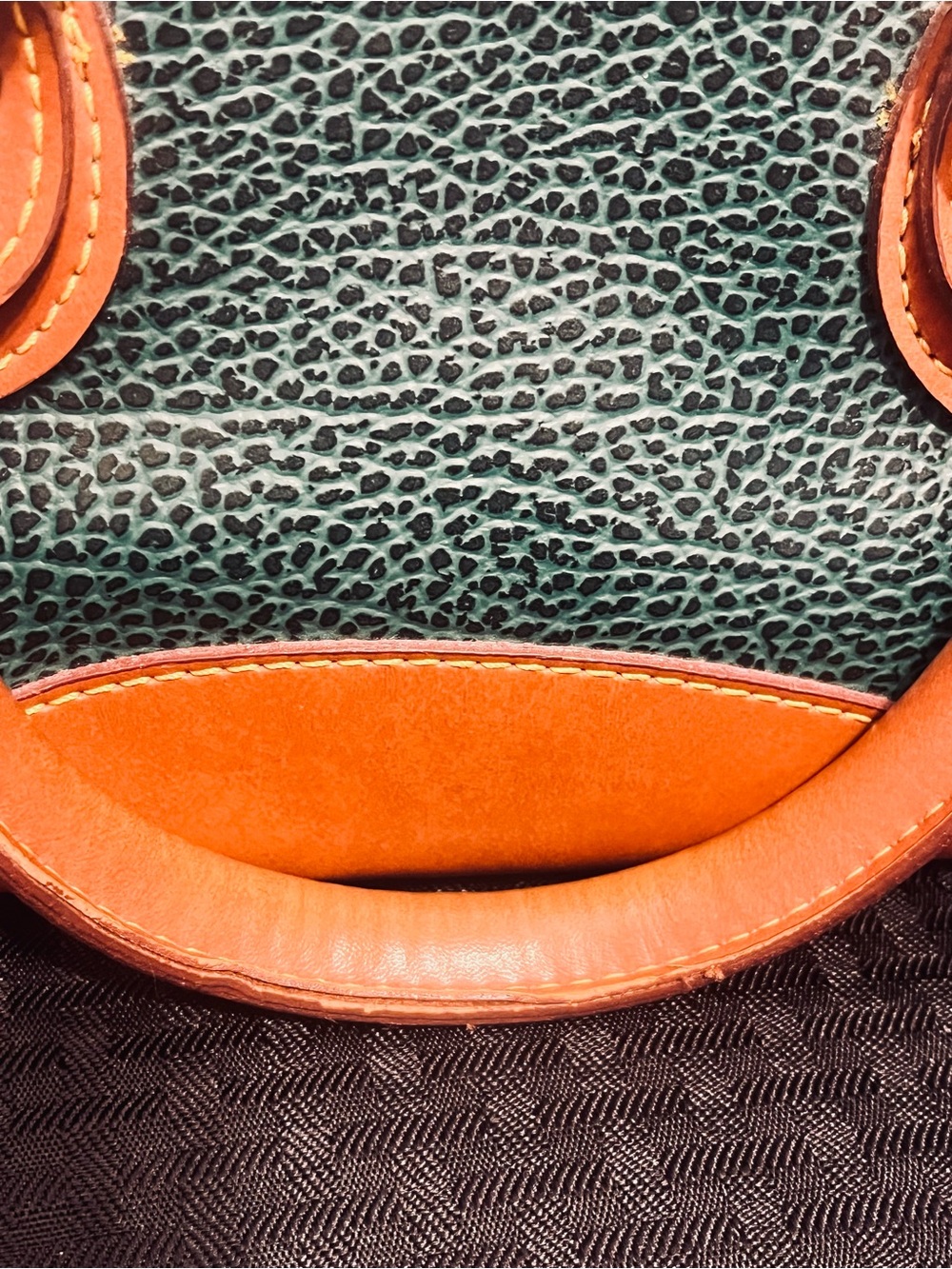 Dooney & Bourke All Weather Leather Green & Tan Satchel - Picture 9 of 11